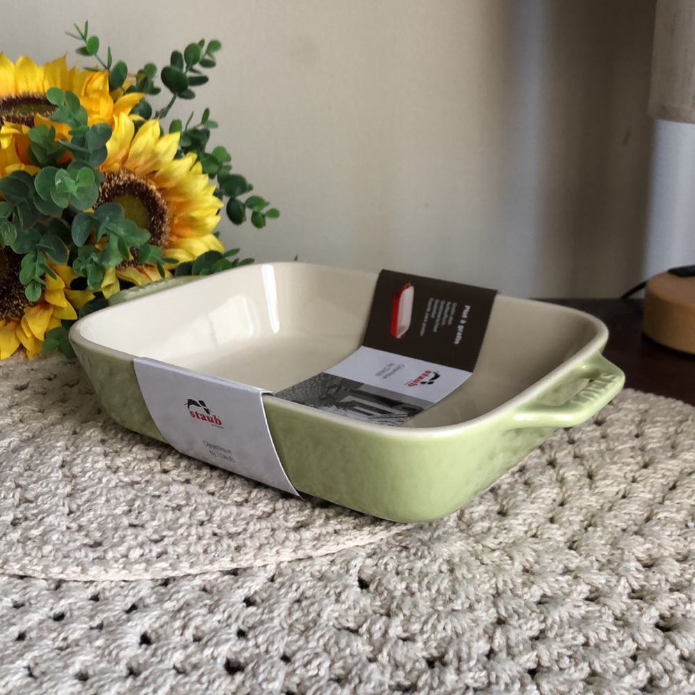 Staub Light Green Rectangular Gratin Baking Dish - Picture 12 of 12